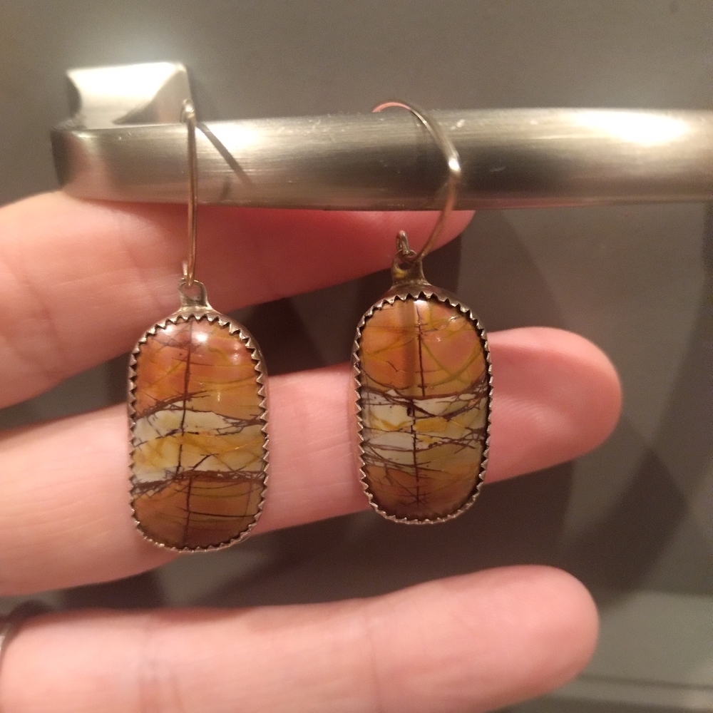 Beautiful Jasper and Silver Earrings